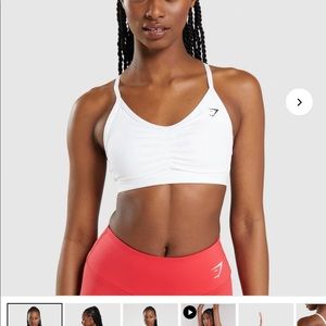 Gymshark Ruched Sports Bra - White